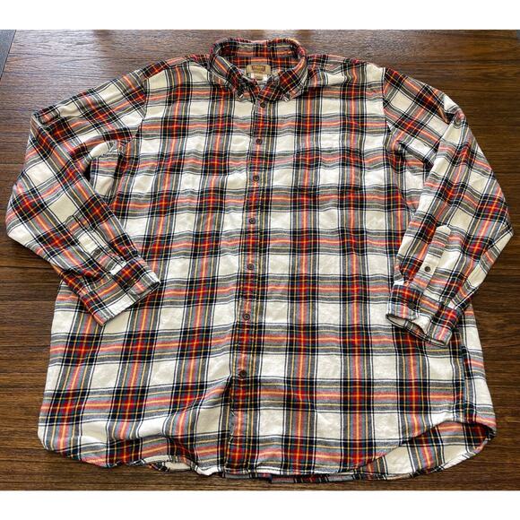 Men's Foundry Super Soft Flannel Yellow Red Blue White Plaid Size 2XLT - Picture 1 of 8